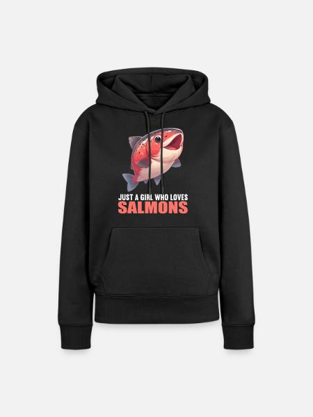 Saumon Saumon - Sweat à capuche Premium bio Femme - noir