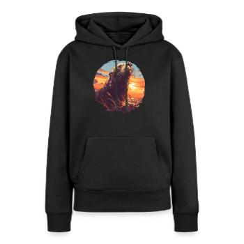 Lions de mer Lion de mer - Sweat à capuche Premium bio Femme - noir - Devant - Julia (174cm)