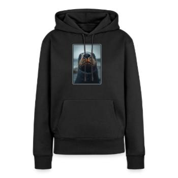 Lions de mer Lion de mer - Sweat à capuche Premium bio Femme - noir - Devant - Julia (174cm)