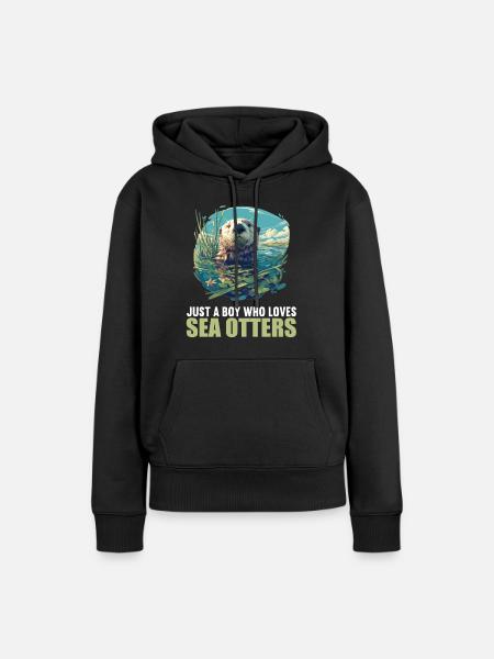 Seeotter - Frauen Premium Bio Hoodie - Schwarz