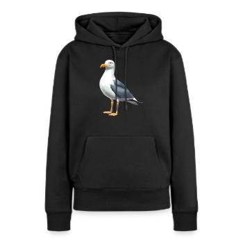 Mouettes Mouette - Sweat à capuche Premium bio Femme - noir - Devant - Julia (174cm)