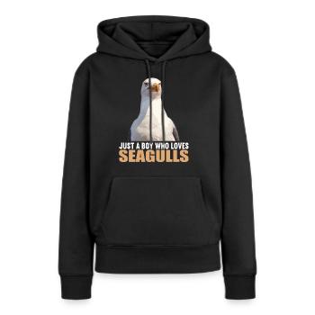 Möwen Möwe - Frauen Premium Bio Hoodie - Schwarz - Vorne - Julia (174cm)