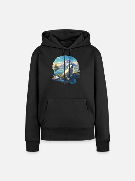Robben Robbe - Frauen Premium Bio Hoodie - Schwarz
