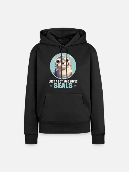 Robben Robbe - Frauen Premium Bio Hoodie - Schwarz