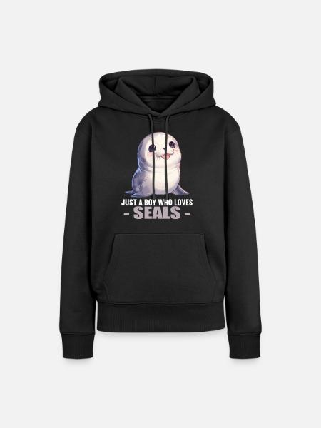Robben Robbe - Frauen Premium Bio Hoodie - Schwarz