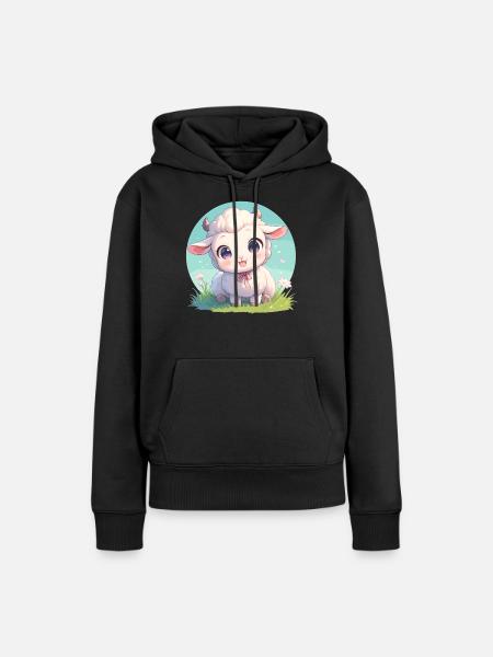Schafe Schaf - Frauen Premium Bio Hoodie - Schwarz