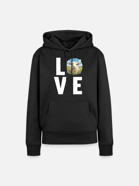 Schafe Schaf - Frauen Premium Bio Hoodie - Schwarz