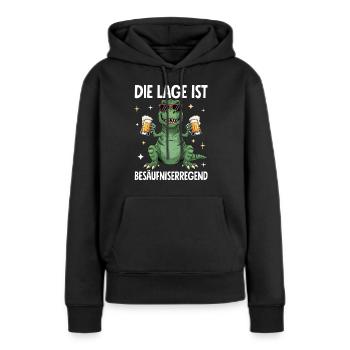 La situation est l’ivresse - Sweat à capuche Premium bio Femme - noir - Devant - Julia (174cm)