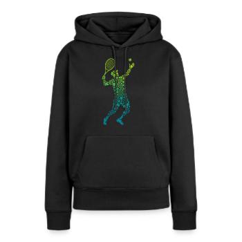 Tennis Tennisspielerin Mann - Frauen Premium Bio Hoodie - Schwarz - Vorne - Julia (174cm)