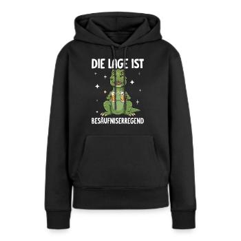 La situation est l’ivresse - Sweat à capuche Premium bio Femme - noir - Devant - Julia (174cm)