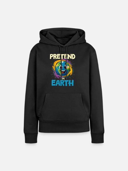 Erde Planet - Frauen Premium Bio Hoodie - Schwarz