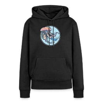 Méduse Méduse - Sweat à capuche Premium bio Femme - noir - Devant - Julia (174cm)