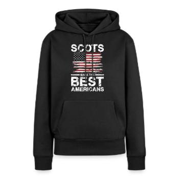 Les Écossais font la fierté du drapeau des meilleurs Américains - Sweat à capuche Premium bio Femme - noir - Devant - Julia (174cm)