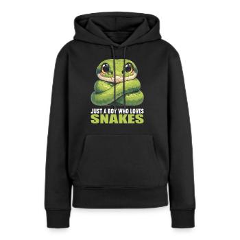 Schlangen Schlange - Frauen Premium Bio Hoodie - Schwarz - Vorne - Julia (174cm)