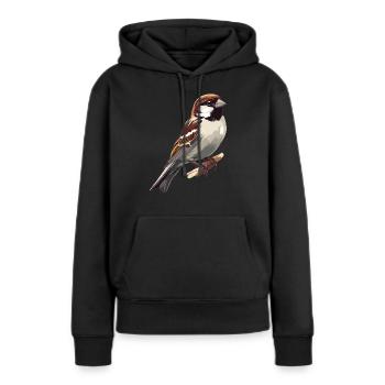 Moineaux Moineau - Sweat à capuche Premium bio Femme - noir - Devant - Julia (174cm)