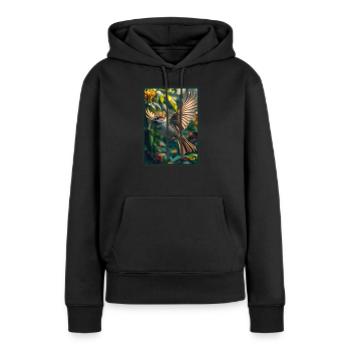 Moineaux Moineau - Sweat à capuche Premium bio Femme - noir - Devant - Julia (174cm)