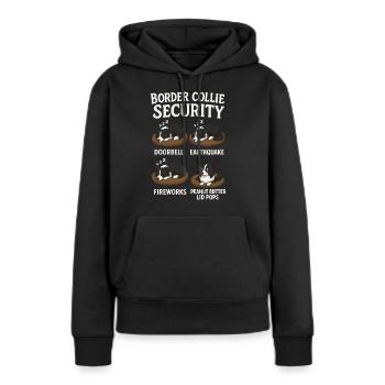 Border Collie - Sweat à capuche Premium bio Femme - noir - Devant - Julia (174cm)
