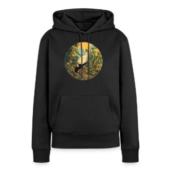 Cigognes Cigognes - Sweat à capuche Premium bio Femme - noir - Devant - Julia (174cm)