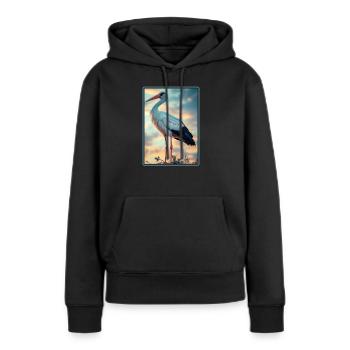 Cigognes Cigognes - Sweat à capuche Premium bio Femme - noir - Devant - Julia (174cm)
