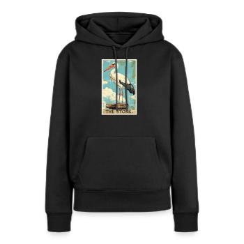 Cigognes Cigognes - Sweat à capuche Premium bio Femme - noir - Devant - Julia (174cm)