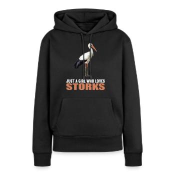 Cigognes Cigognes - Sweat à capuche Premium bio Femme - noir - Devant - Julia (174cm)