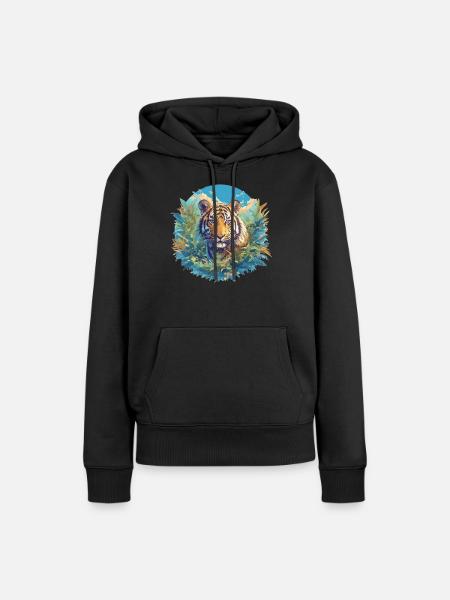 Sumatra-Tiger - Frauen Premium Bio Hoodie - Schwarz