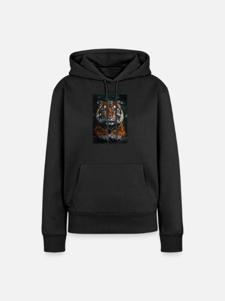 Sumatra-Tiger - Frauen Premium Bio Hoodie - Schwarz