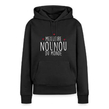 La Meilleure Nounou C'est La Mienne - Sweat à capuche Premium bio Femme - noir - Devant - Julia (174cm)