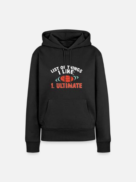 Ultimate Frisbee Wurfscheibe - Frauen Premium Bio Hoodie - Schwarz
