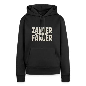Angler Design Zander Pêche au sandre Pêche au sandre - Sweat à capuche Premium bio Femme - noir - Devant - Julia (174cm)