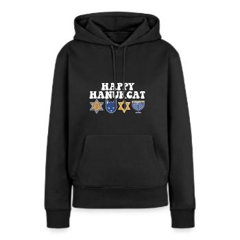 Juif Hanoukka Hanukcat Étoile De David Menorah - Sweat à capuche Premium bio Femme - noir - Devant - Julia (174cm)