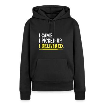 Lieferant Paket Lieferung - Frauen Premium Bio Hoodie - Schwarz - Vorne - Julia (174cm)