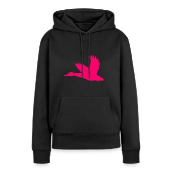 Ente – Perfekt für Jäger und Naturfreunde - Frauen Premium Bio Hoodie - Schwarz - Vorne - Julia (174cm)