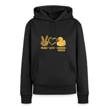Canard en caoutchouc Canard en caoutchouc - Sweat à capuche Premium bio Femme - noir - Devant - Julia (174cm)