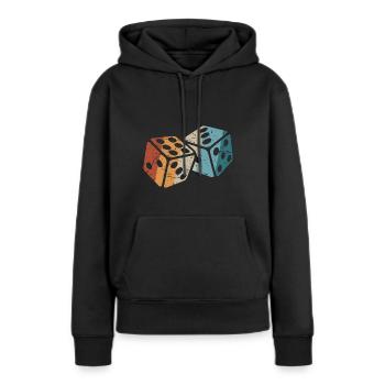 Cube rétro - Sweat à capuche Premium bio Femme - noir - Devant - Julia (174cm)