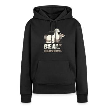 Sceau de rejet dire non. - Sweat à capuche Premium bio Femme - noir - Devant - Julia (174cm)
