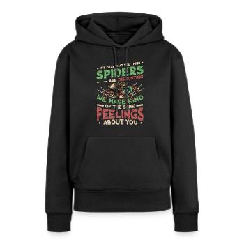 Les araignées ne sont pas dégoûtantes - Spider Lover - Sweat à capuche Premium bio Femme - noir - Devant - Julia (174cm)