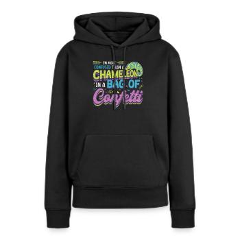 Verwirrter Als Ein Chamäleon - Frauen Premium Bio Hoodie - Schwarz - Vorne - Julia (174cm)