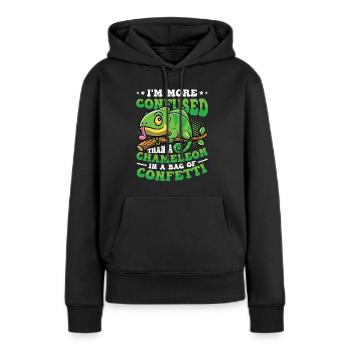 Verwirrter Als Ein Chamäleon. - Frauen Premium Bio Hoodie - Schwarz - Vorne - Julia (174cm)