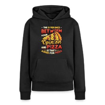 Ich Habe Um Pizza Gebeten. - Frauen Premium Bio Hoodie - Schwarz - Vorne - Julia (174cm)