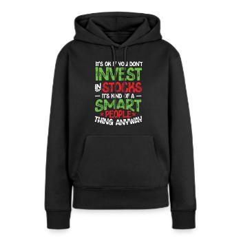 Les actions sont pour les gens intelligents Marché boursier - Sweat à capuche Premium bio Femme - noir - Devant - Julia (174cm)