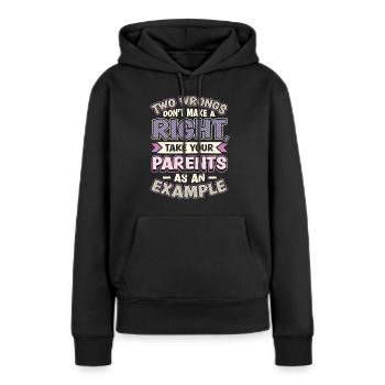Deux injustices ne font pas un droit. - Sweat à capuche Premium bio Femme - noir - Devant - Julia (174cm)