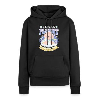 Ich Spreche Fließend Kleinkind - Frauen Premium Bio Hoodie - Schwarz - Vorne - Julia (174cm)