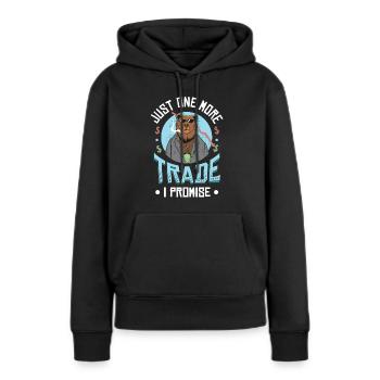 Plus qu’un seul échange que je promets - Sweat à capuche Premium bio Femme - noir - Devant - Julia (174cm)