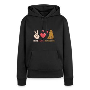 Chien de prairie - Sweat à capuche Premium bio Femme - noir - Devant - Julia (174cm)