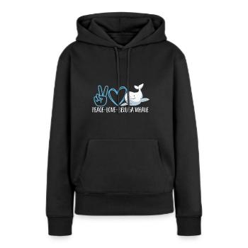 Weißwal Beluga Wal - Frauen Premium Bio Hoodie - Schwarz - Vorne - Julia (174cm)