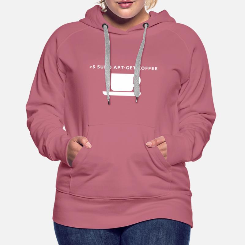 Lustiges Linux Kaffee Admin Shirt Pinguin Coder Frauen Premium Bio Hoodie