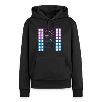 Forme d'onde analogique analogique nerd synthétiseur - Sweat à capuche Premium bio Femme - noir - Devant - Julia (174cm)