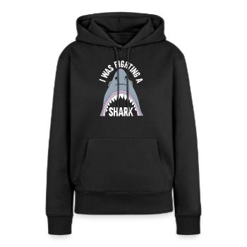 Gebrochenes Bein Spruch - Fraktur Gipsbein - Frauen Premium Bio Hoodie - Schwarz - Vorne - Julia (174cm)