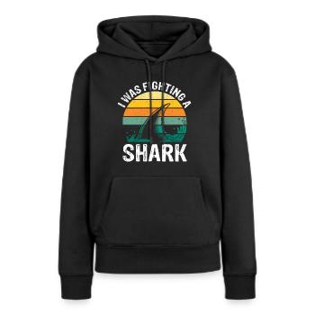 Gebrochenes Bein Spruch - Fraktur Gipsbein - Frauen Premium Bio Hoodie - Schwarz - Vorne - Julia (174cm)